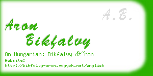 aron bikfalvy business card